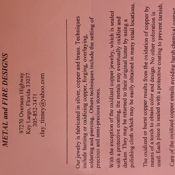 Flame Painted Copper Oval Earrings - Picture 4 of 5